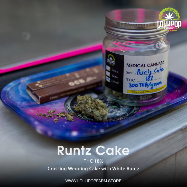 A delicious medical marijuana edible called "runz cake" - a treat infused with cannabis for a relaxing experience.